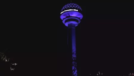 Dünya Prematüre Günü'nde Atakule ve Sağlık Bakanlığı Mor Işıkla Aydınlatıldı